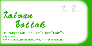 kalman bollok business card